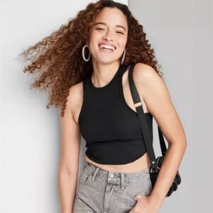 2 Piece Wild Fable Black and Pink Crop Tops